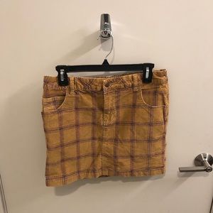 Plaid Corduroy Mini Skirt
